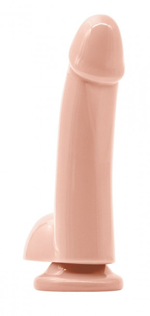 Телесный гладкий фаллоимитатор на присоске с мошонкой Smooth 4 Inch Dildo - 14,6 см., NS Novelties