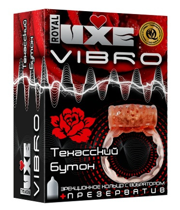 Эрекционное кольцо LUXE VIBRO "Техасский бутон", Luxe
