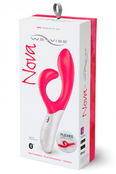 Розовый вибромассажёр с клиторальным отростком We Vibe Nova Pink - 21,5 см., We-vibe