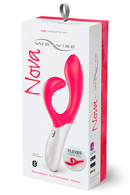 Розовый вибромассажёр с клиторальным отростком We Vibe Nova Pink - 21,5 см., We-vibe