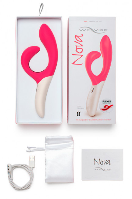 Розовый вибромассажёр с клиторальным отростком We Vibe Nova Pink - 21,5 см., We-vibe