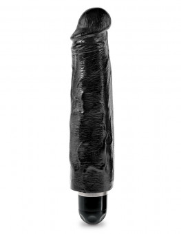 Чёрный вибратор-реалистик 7" Vibrating Stiffy - 21,6 см., Pipedream