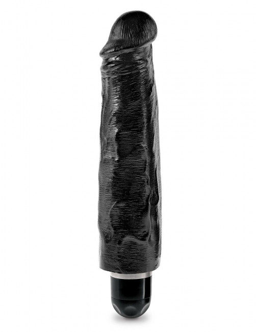 Чёрный вибратор-реалистик 7" Vibrating Stiffy - 21,6 см., Pipedream