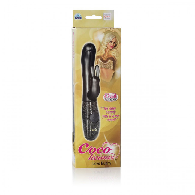 Черный вибромассажер Coco Love Bunny - 21 см., California Exotic Novelties Черный вибромассажер Coco Love Bunny - 21 см., California Exotic Novelties
