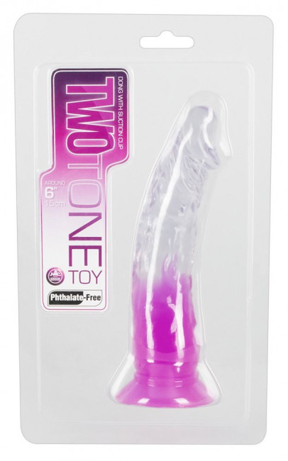 Гелевый прозрачный фаллоимитатор на присоске Twotone Toy - 15 см., NMC