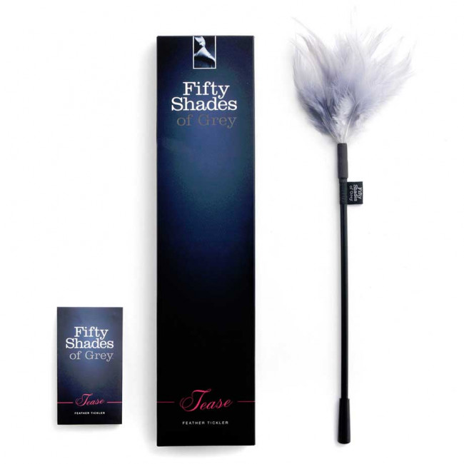 Серебристый cтек с перьями Feather Tickler - 37 см., Fifty Shades of Grey Серебристый cтек с перьями Feather Tickler - 37 см., Fifty Shades of Grey