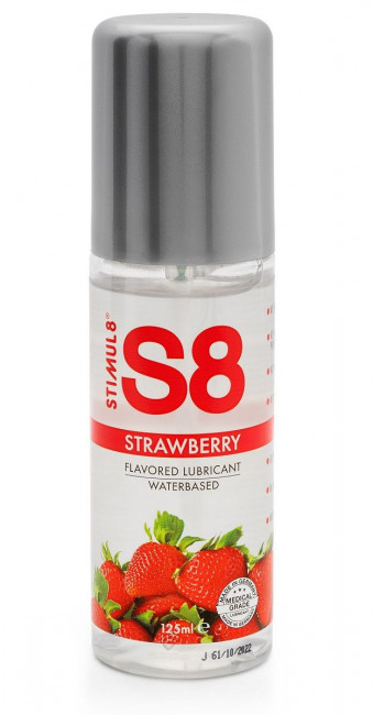 Смазка на водной основе S8 Flavored Lube со вкусом клубники - 125 мл., Stimul8