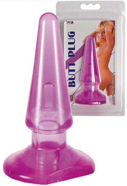 Фиолетовая анальная пробка BUTT PLUG - 9,5 см., ToyFa