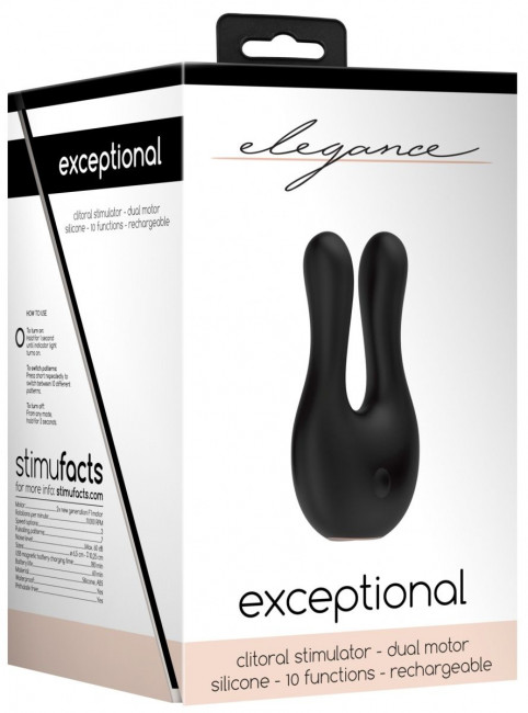 Черный клиторальный стимулятор Exceptional - 10,4 см., Shots Media BV