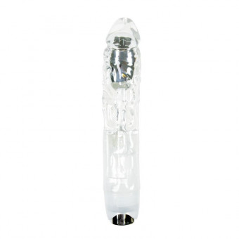 Прозрачный вибромассажёр Starburst Light Up - 22,2 см., NS Novelties