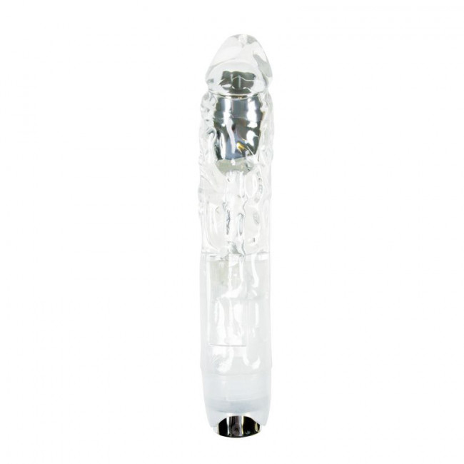 Прозрачный вибромассажёр Starburst Light Up - 22,2 см., NS Novelties