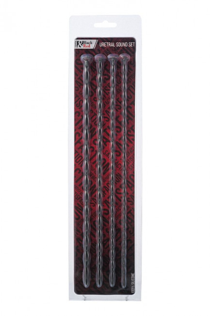 Набор из 4 чёрных уретральных зондов TOYFA Black&Red различного диаметра, ToyFa Набор из 4 чёрных уретральных зондов TOYFA Black&Red различного диаметра, ToyFa