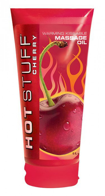 Разогревающее массажное масло с ароматом вишни Hot Stuff Warming Oil - 177 мл., Topco Sales