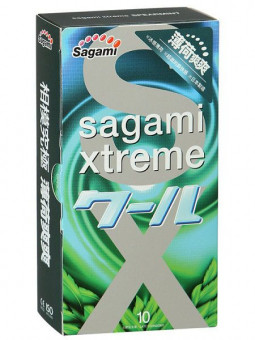 Презервативы Sagami Xtreme Mint с ароматом мяты - 10 шт., Sagami