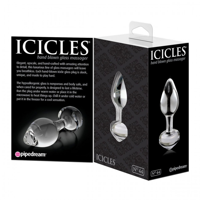 Анальная пробка из стекла Icicles No. 44 - 8,3 см., Pipedream