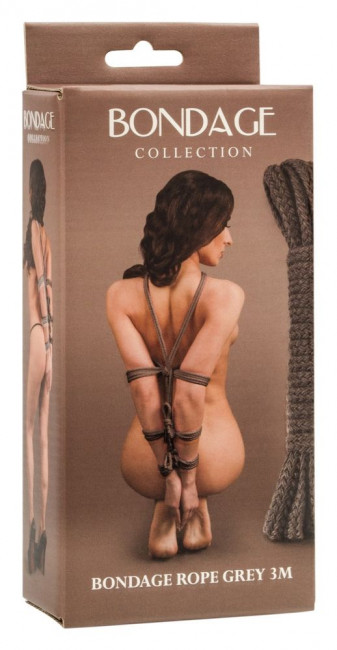 Серая веревка Bondage Collection Grey - 3 м., Lola toys