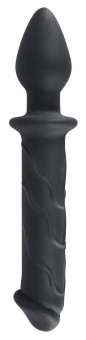 Черный двусторонний стимулятор Dildo & Plug - 22,8 см., Orion