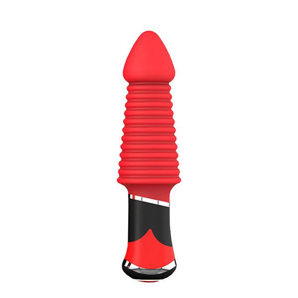 Красный ребристый анальный вибратор BOOTYFUL RIDGED VIBE, Dream Toys Красный ребристый анальный вибратор BOOTYFUL RIDGED VIBE, Dream Toys