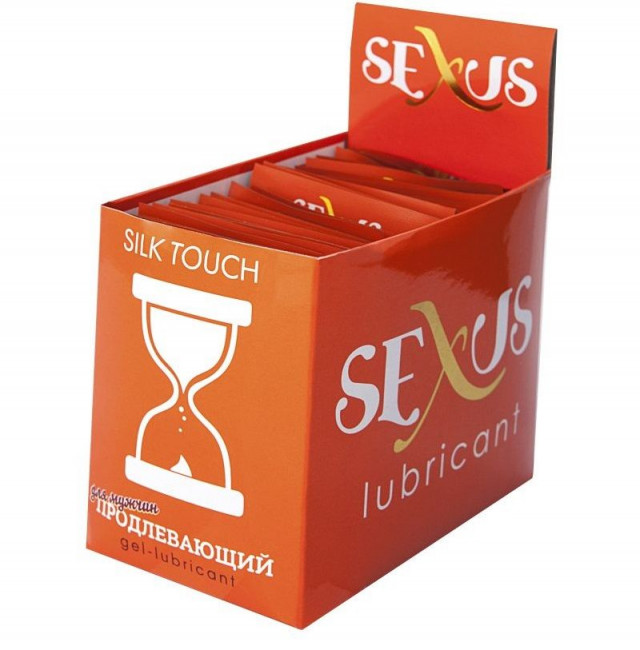 Набор из 50 пробников продлевающей гель-смазки на водной основе Silk Touch Prolong по 6 мл. каждый, Sexus