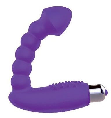Фиолетовый массажер простаты с вибрацией - 10 см., Bior toys Фиолетовый массажер простаты с вибрацией - 10 см., Bior toys