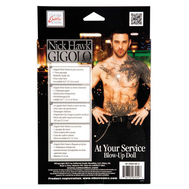 Кукла-мужчина Nick Hawk GIGOLO с фаллосом, California Exotic Novelties