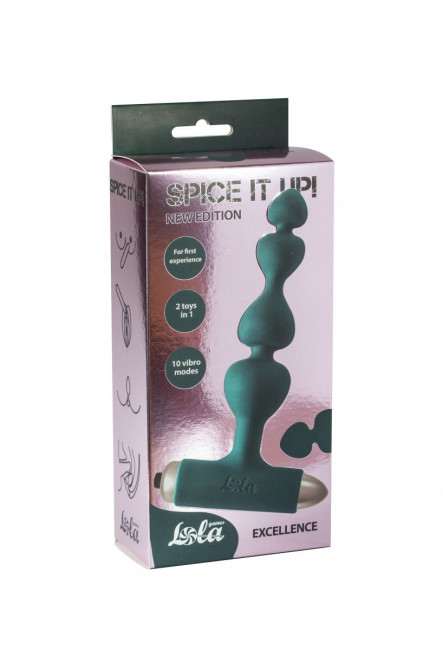 Зеленая анальная вибропробка-елочка Edition Excellence - 15 см., Lola toys Зеленая анальная вибропробка-елочка Edition Excellence - 15 см., Lola toys