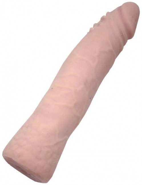 Телесный фаллоимитатор с шипиками под головкой - 18,5 см., Eroticon