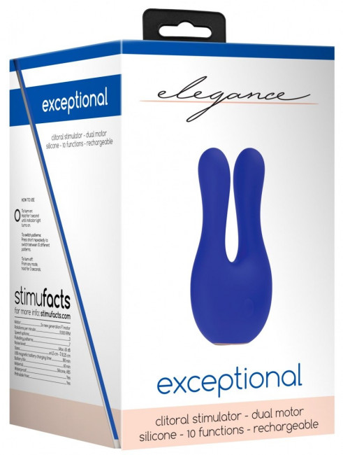 Синий клиторальный стимулятор Exceptional - 10,4 см., Shots Media BV