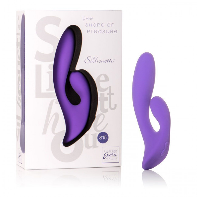 Двойной фиолетовый вибратор Silhouette S15 - 20 см., California Exotic Novelties