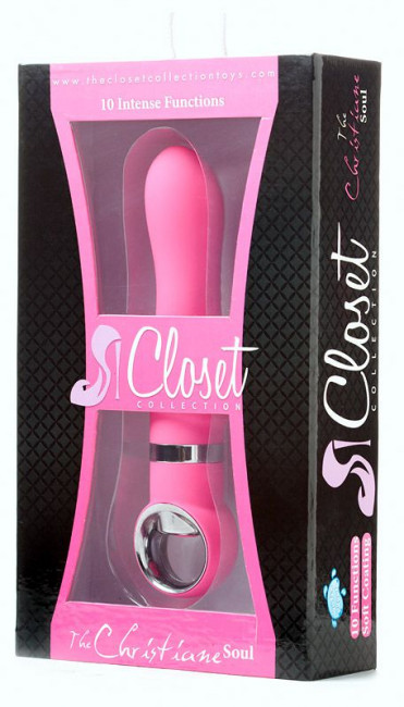 Розовый силиконовый вибратор CHRISTIANE SOUL - 17,8 см., Closet Collection
