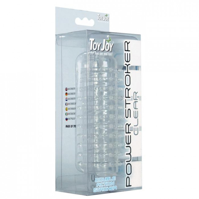 Прозрачный мастурбатор для мужчин Power Stroker Clear, Toy Joy