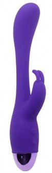 Фиолетовый вибратор INDULGENCE Elated Rabbit - 23 см.