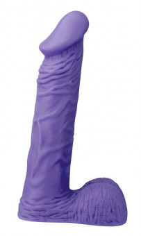 Фиолетовый фаллоимитатор с мошонкой XSKIN 8 PVC DONG - 20,3 см., Dream Toys