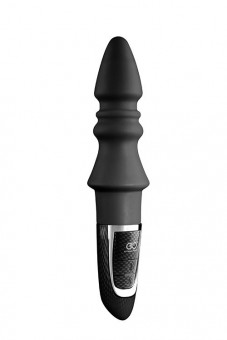 Черный конический анальный вибромассажер-ёлочка JOYFUL PLUG VIBRATOR 5.5INCH - 14 см., NMC