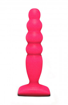 Розовый анальный стимулятор Large Bubble Plug - 14,5 см., Lola toys