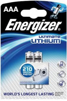 Батарейки Energizer Ultimate Lithium FR03/L92 AAA - 2 шт., Energizer