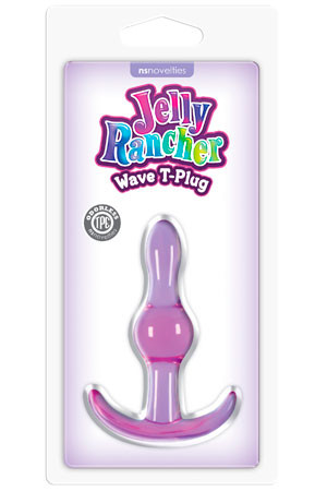 Фиолетовая анальная пробка Jelly Rancher T-Plug Wave - 9,7 см., NS Novelties