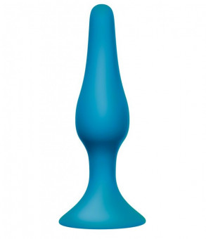 Бирюзовая анальная пробка Slim Anal Plug Large - 12,5 см., Lola toys