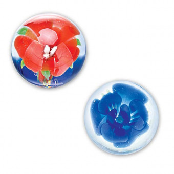 Стеклянные вагинальные шарики Wild Orchid (синий, красный) - 2,5 см., Glas