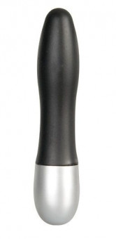 Чёрный вибромассажёр Wonder Vibe - 19 см., Shots Media BV