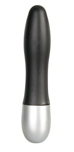 Чёрный вибромассажёр Wonder Vibe - 19 см., Shots Media BV