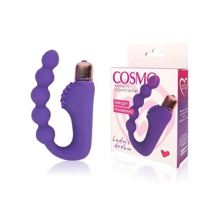 Фиолетовый фантазийный вибромассажер-елочка Cosmo, Bior toys