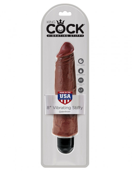 Коричневый вибратор-реалистик 8" Vibrating Stiffy - 24,8 см., Pipedream Коричневый вибратор-реалистик 8" Vibrating Stiffy - 24,8 см., Pipedream