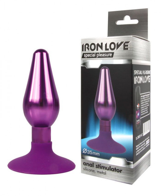 Фиолетовая конусовидная анальная пробка - 10 см., Bior toys