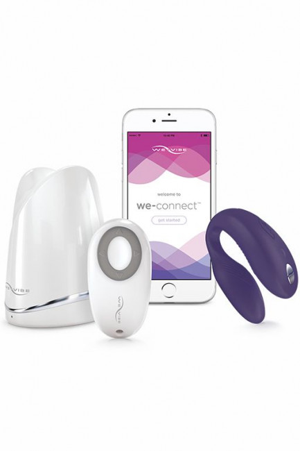 Фиолетовый вибромассажер для пар We-Vibe Sync Purple на радиоуправлении, We-vibe