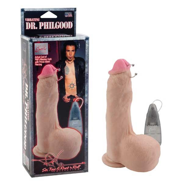 Вибратор-реалистик с пирсингом Phil Varone DR. PHILGOOD -  21,5 см., California Exotic Novelties