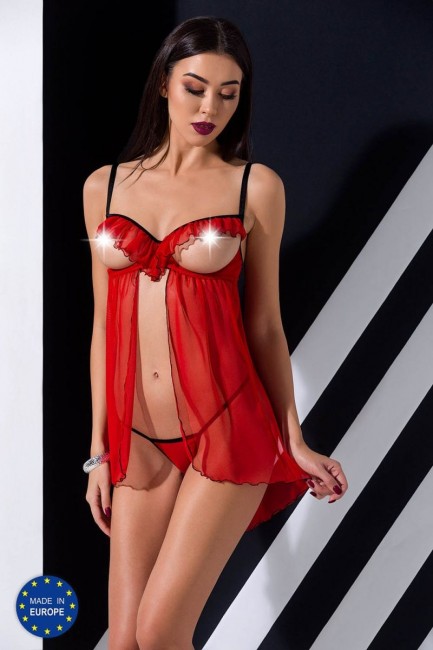 Роскошая полупрозрачная сорочка Cherry с открытым лифом, Passion Роскошая полупрозрачная сорочка Cherry с открытым лифом, Passion