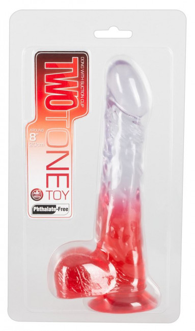 Прозрачный гелевый фаллоимитатор с присоской Twotone Toy - 20 см., NMC