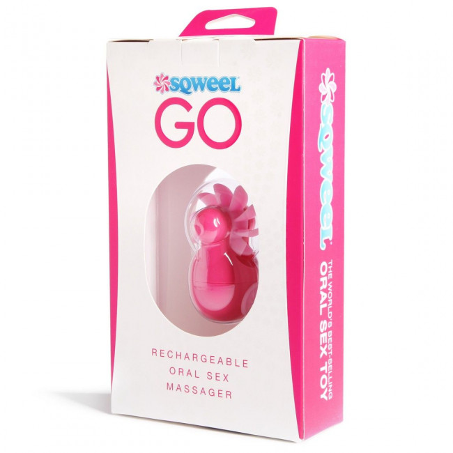 Розовый клиторальный стимулятор Sqweel Go Pink, Sqweel
