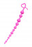 Розовая силиконовая анальная цепочка Long Sweety - 34 см., ToyFa